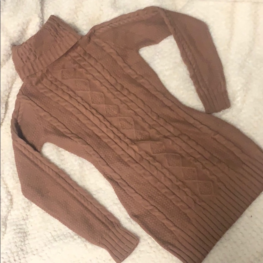 Rocorose sweater dress-Tan